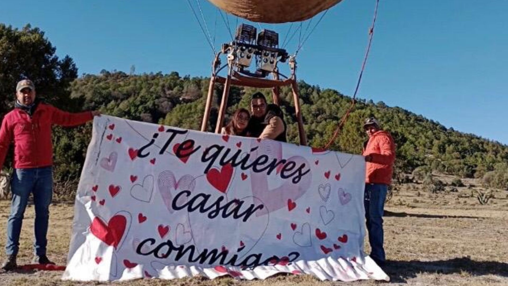 Pedida de mano en globo aerostático